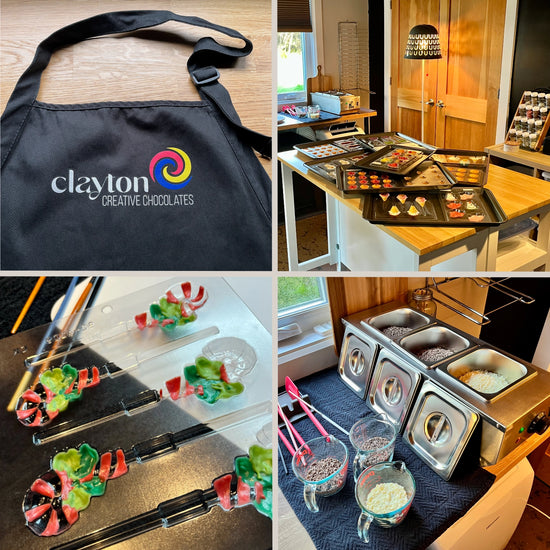 Collage of a black apron with
